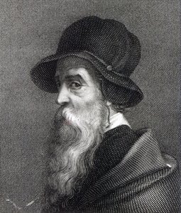 Benvenuto Cellini, grabado por Franz Erich Moritz Steinla de Giorgio Vasari